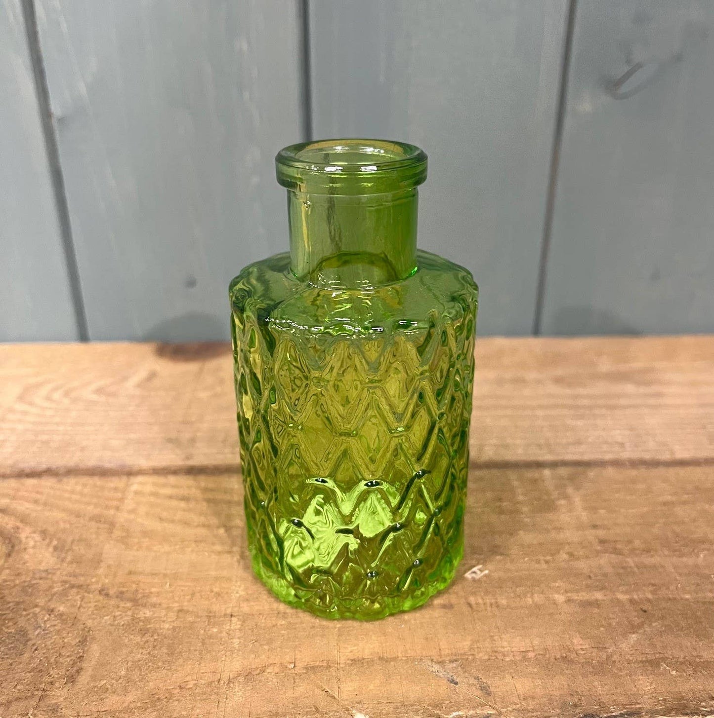 Emerald Green Mini Geometric Glass Bottle
