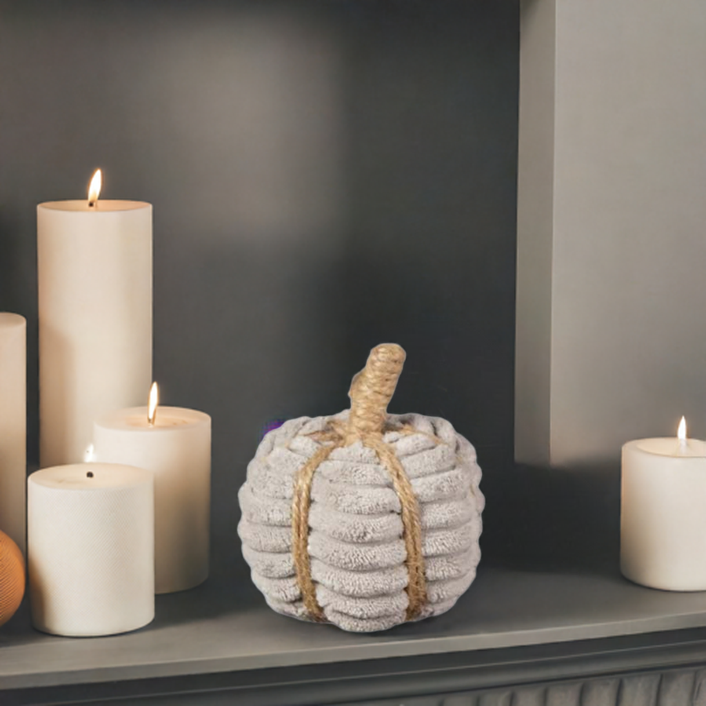 Grey Fabric Pumpkin