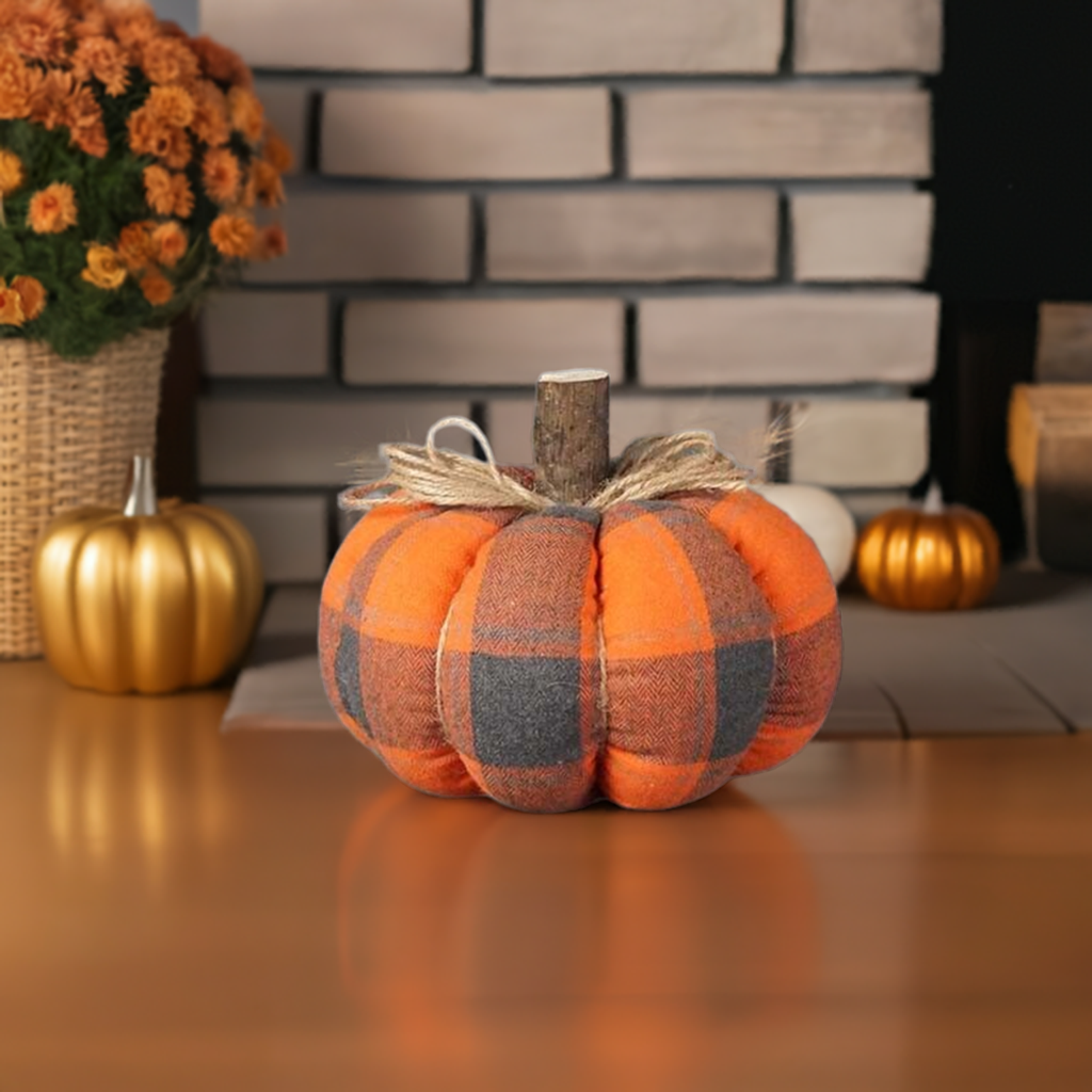 Tartan Fabric Pumpkin