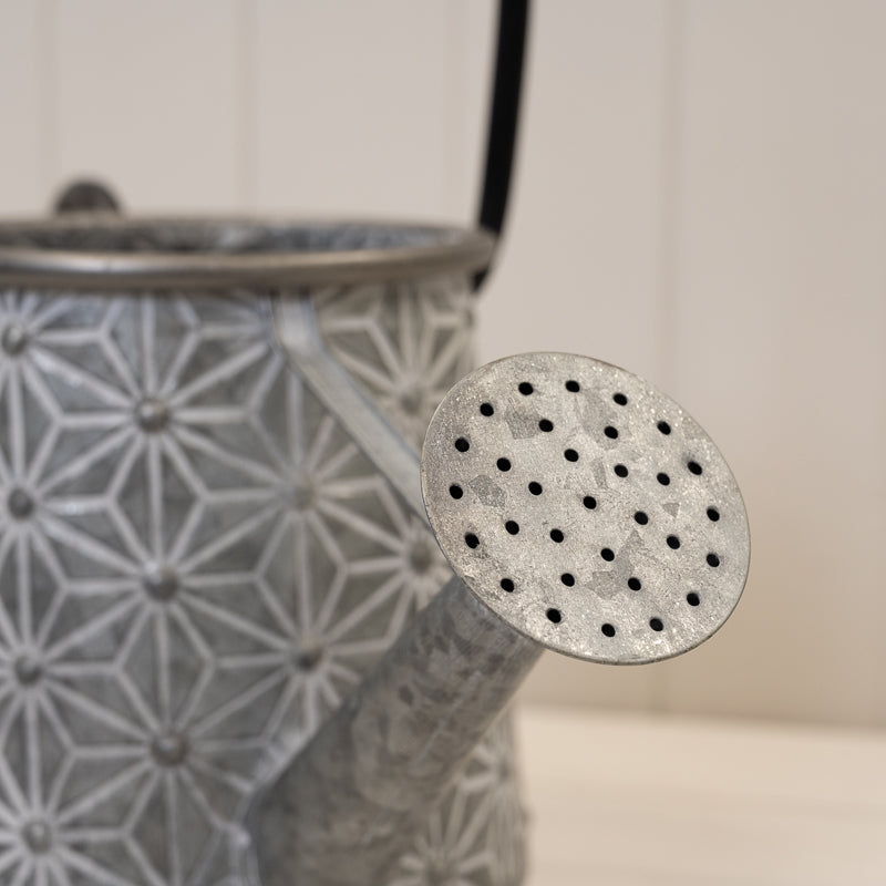 Embossed Daisy Design Watering Can With Tapered Base