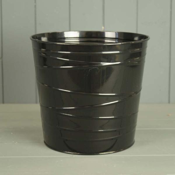 Black Zinc Pot With Drainage Holes