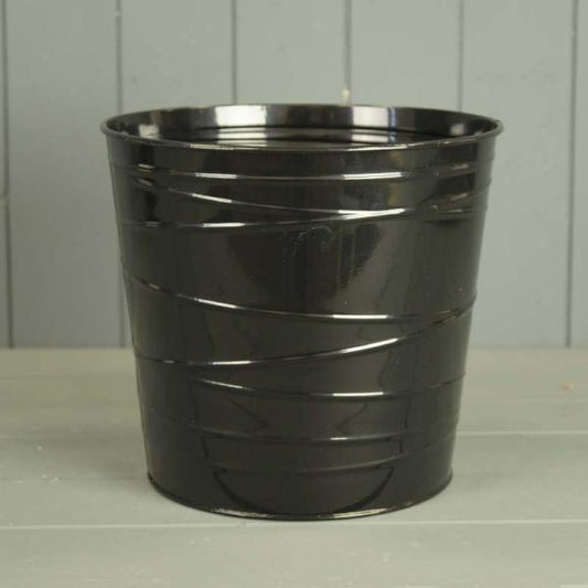 Black Zinc Pot With Drainage Holes