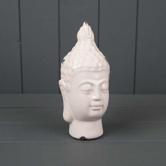 White Ceramic Buddha Head