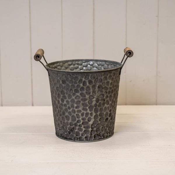 Zinc Pot with Hammered Finish