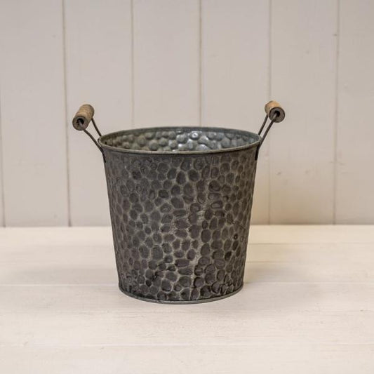 Zinc Pot with Hammered Finish
