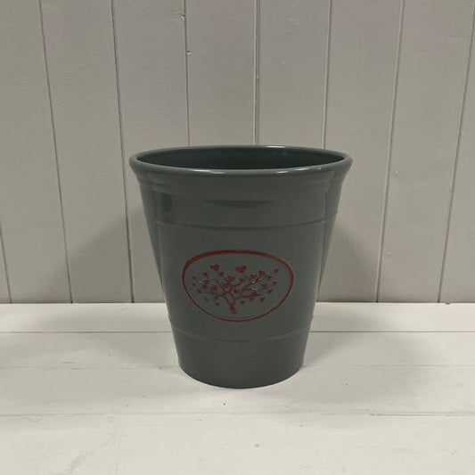 Grey Round Love Heart Tree Recycled Plastic Planter