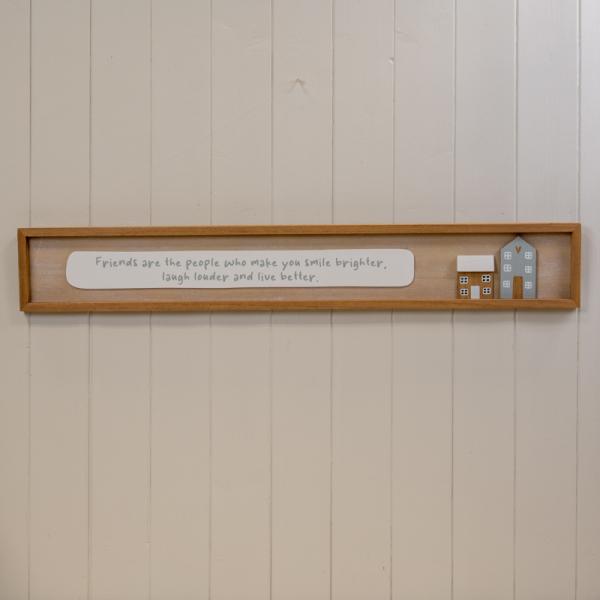 Rectangle Wooden Sign 'Friends Are The People Who Make You Smile'
