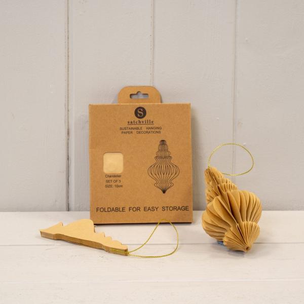 Set of 3 Caramel Chandelier Baubles