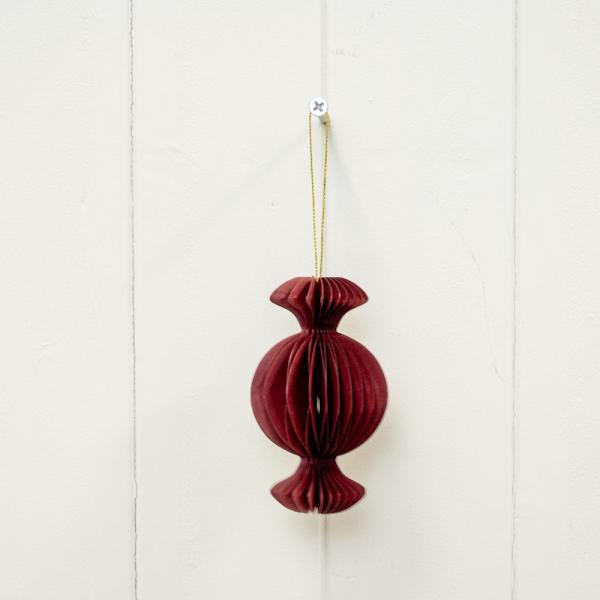 Set of 3 Claret Red Candy Baubles