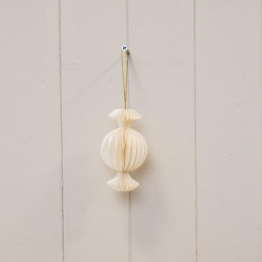 Set of 3 Off White Candy Baubles