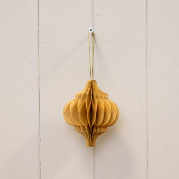 Set of 3 Caramel Spinning Top Baubles