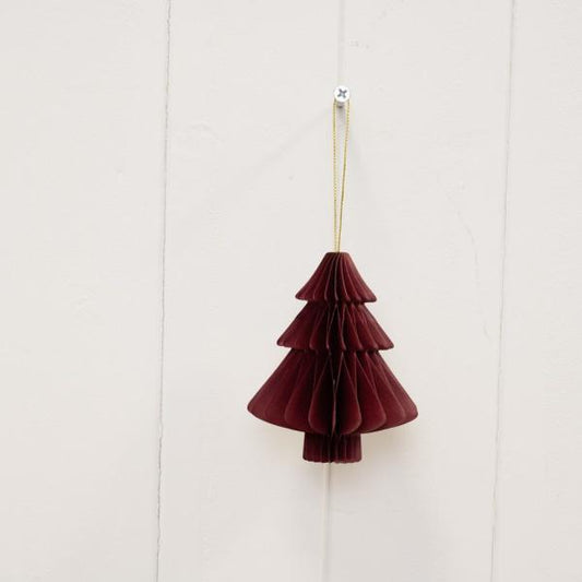 Set of 3 Claret Red Tree Bauble