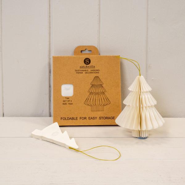 Set of 3 Off White Tree Baubles