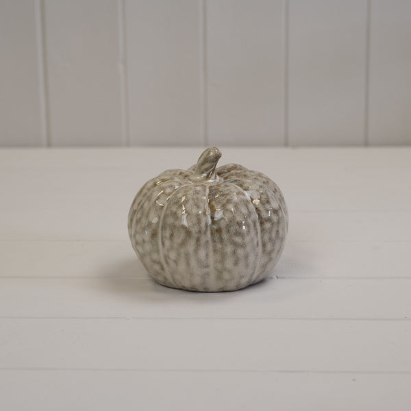 Beige Mottle Ceramic Pumpkin Decoration