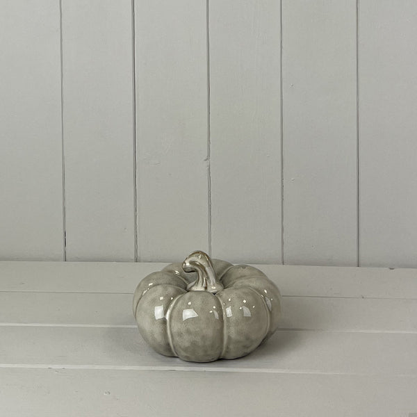 Beige Mottle Ceramic Pumpkin Decoration