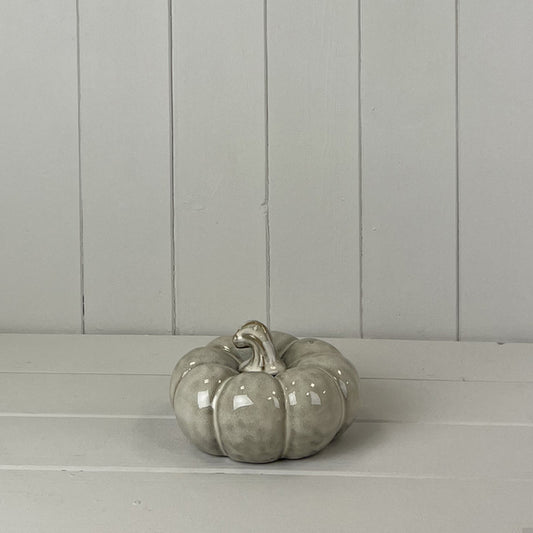 Beige Mottle Ceramic Pumpkin Decoration