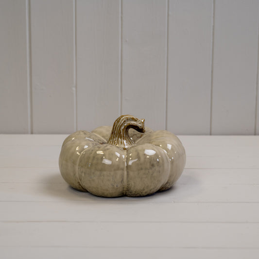 Beige Mottle Ceramic Pumpkin Decoration
