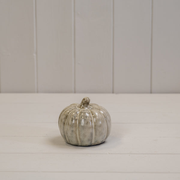 Beige Mottle Ceramic Pumpkin Decoration