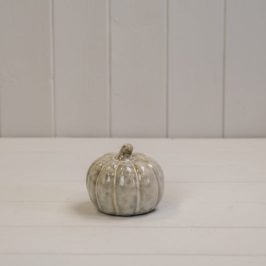 Beige Mottle Ceramic Pumpkin Decoration