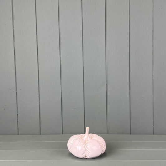 Glazed Ceramic Pumpkin With Textured Detail Decoration