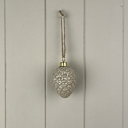 Glazed Ceramic Hanging Pinecone Decoration
