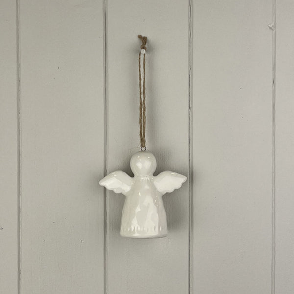 White Ceramic Hanging Angel Decoration