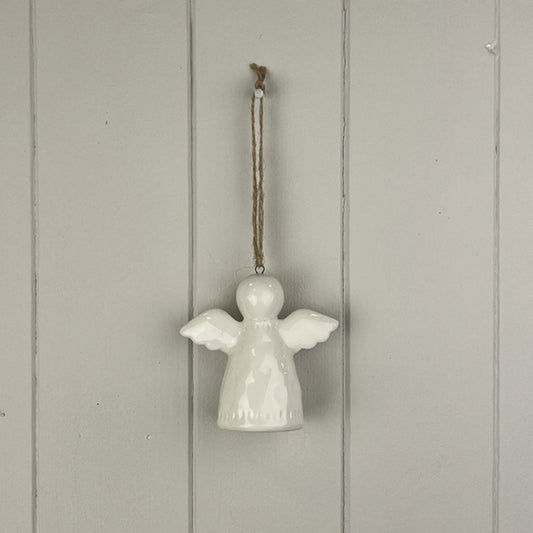 White Ceramic Hanging Angel Decoration