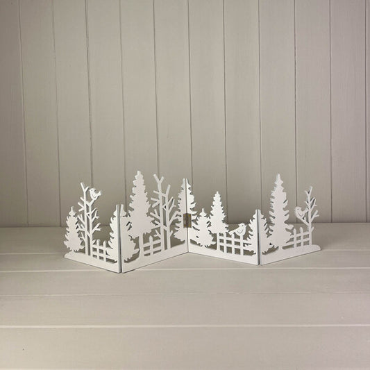 White Wooden Christmas Scene Display