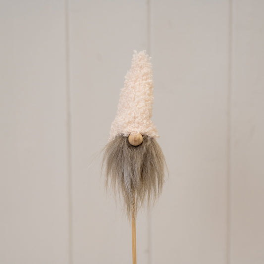 Cream Boucle Style Gonk With Pick