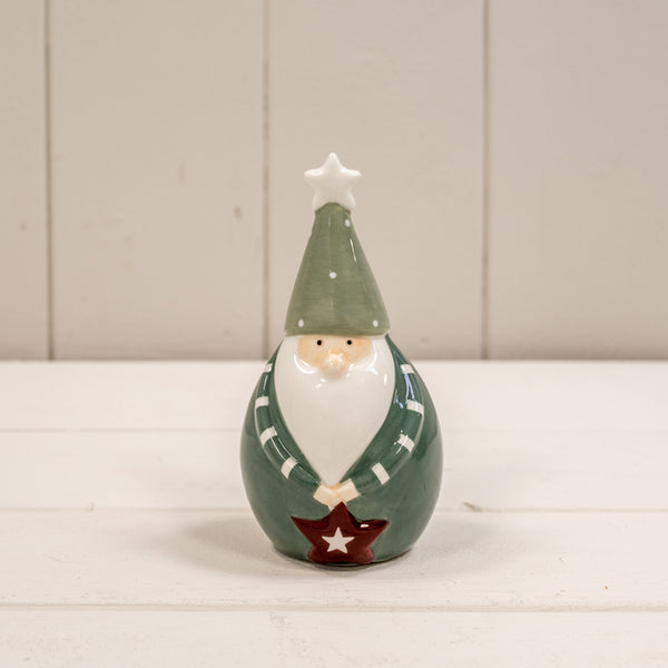 Dark Green/White Ceramic Gonk Decoration