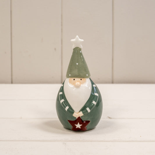 Dark Green/White Ceramic Gonk Decoration