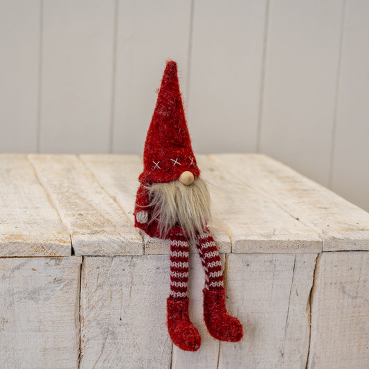 Fabric Gonk in Red Hat with Long Striped Legs