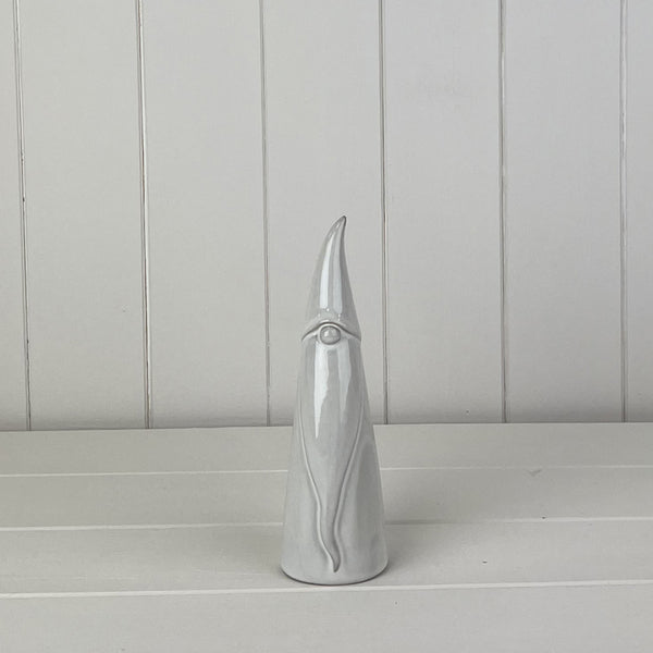 Glazed Ceramic Tall Gonk Ornament with Textured Detail