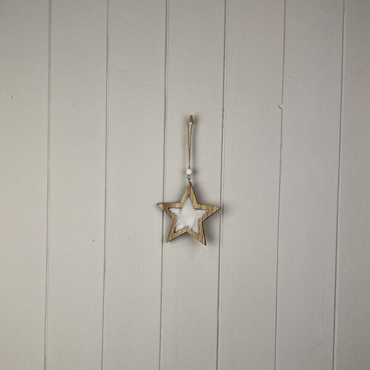 Furry Wooden Hanging Star
