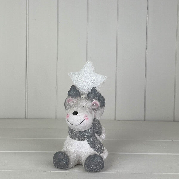Reindeer Holding A Light Up Star LED
