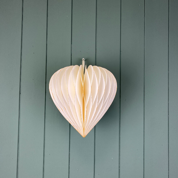 Hanging Handmade White Heart Paper