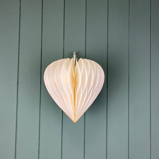 Hanging Handmade White Heart Paper