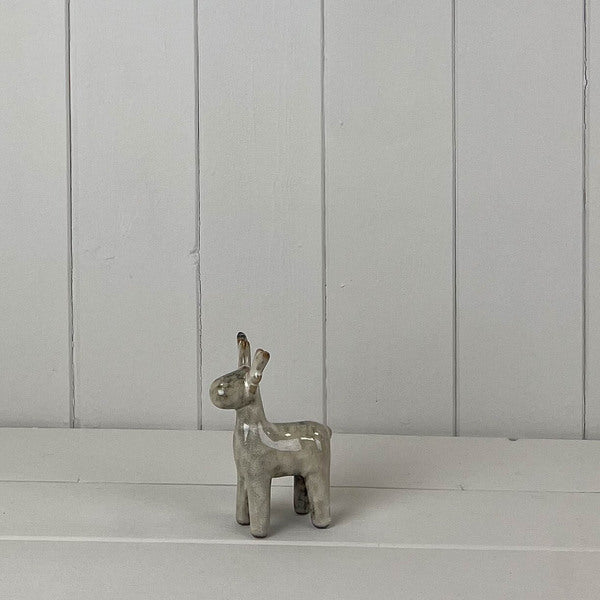 Beige Mottle Ceramic Reindeer Decoration