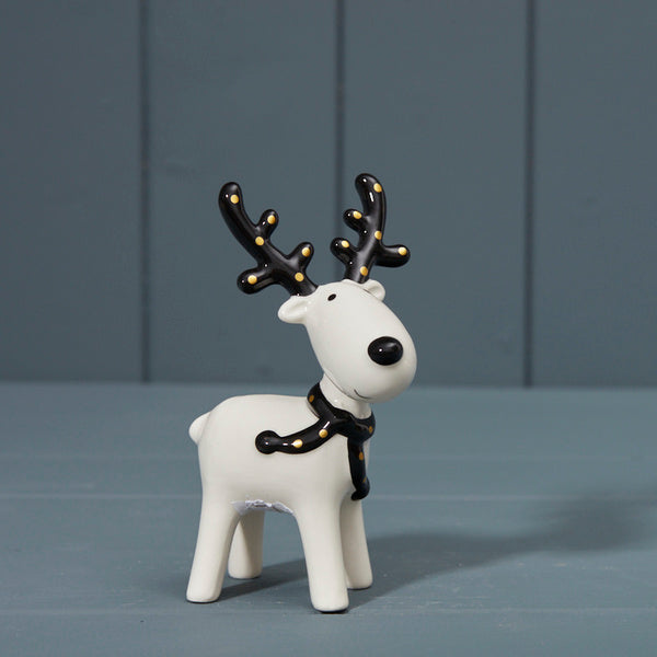 Black and White Ceramic Deer