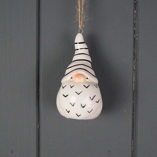 Black and White Ceramic Santa
