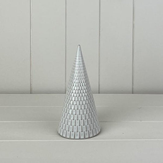 Glazed Ceramic Tree Ornament with Textured Detail