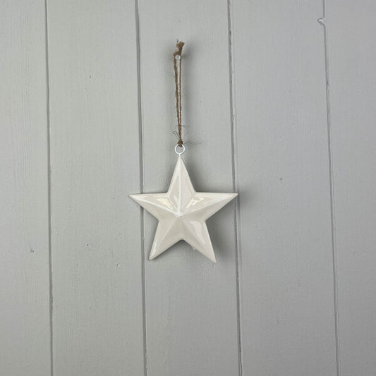 White Enamel Hanging Star