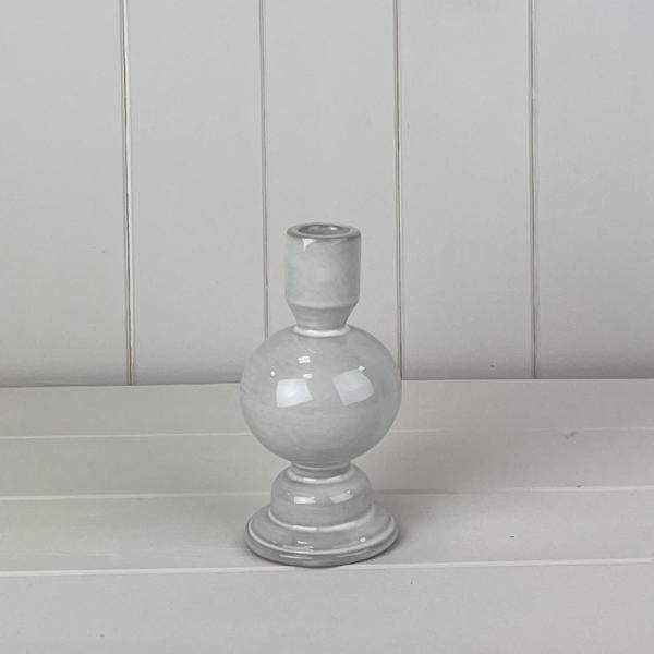 Glazed Ceramic Candle Holder With Texture Detail