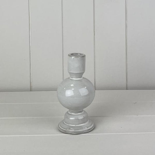 Glazed Ceramic Candle Holder With Texture Detail