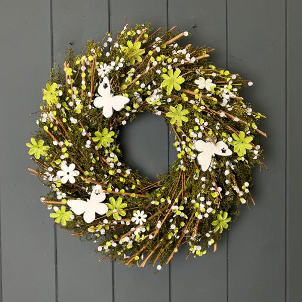 Twig, Flower And Butterfly Wreath