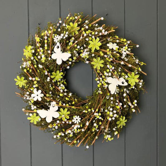 Twig, Flower And Butterfly Wreath