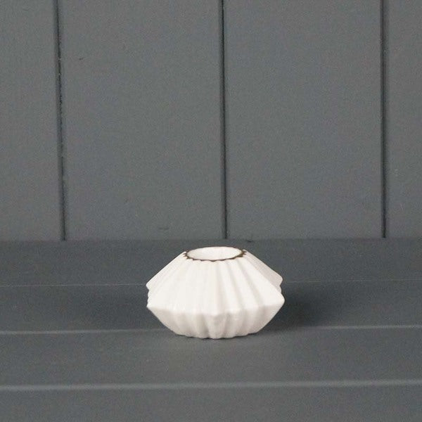 Ceramic Candle Holder with Gold Rim