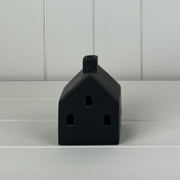 Black Ceramic House Ornament with LED