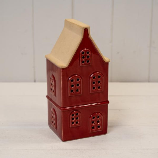 Medium red Ceramic LED Townhouse with Sand Roof