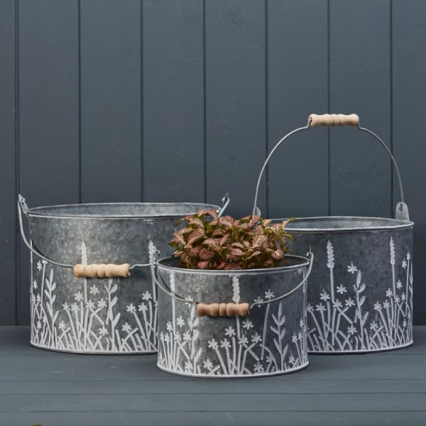 Zinc Meadow Buckets Set